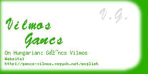 vilmos gancs business card